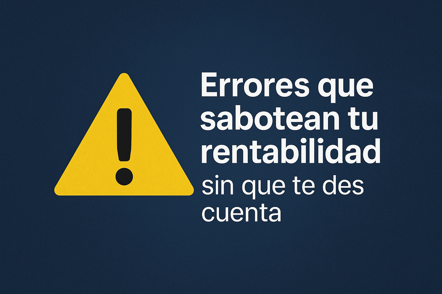 errores que reducen la rentabilidad