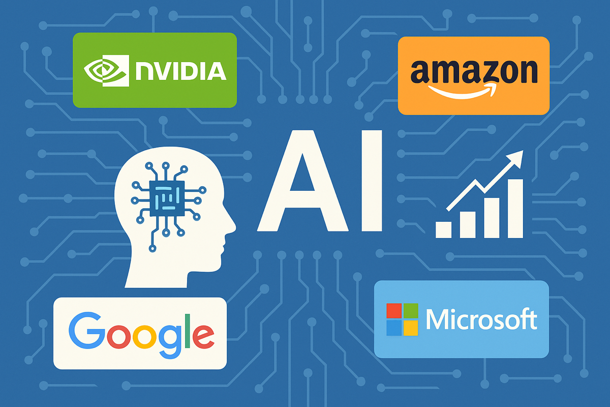 Ilustración sobre las principales empresas tecnológicas líderes en inteligencia artificial