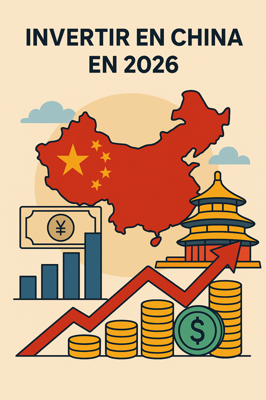 Ilustración sobre la inversión en China y su contexto económico en 2026