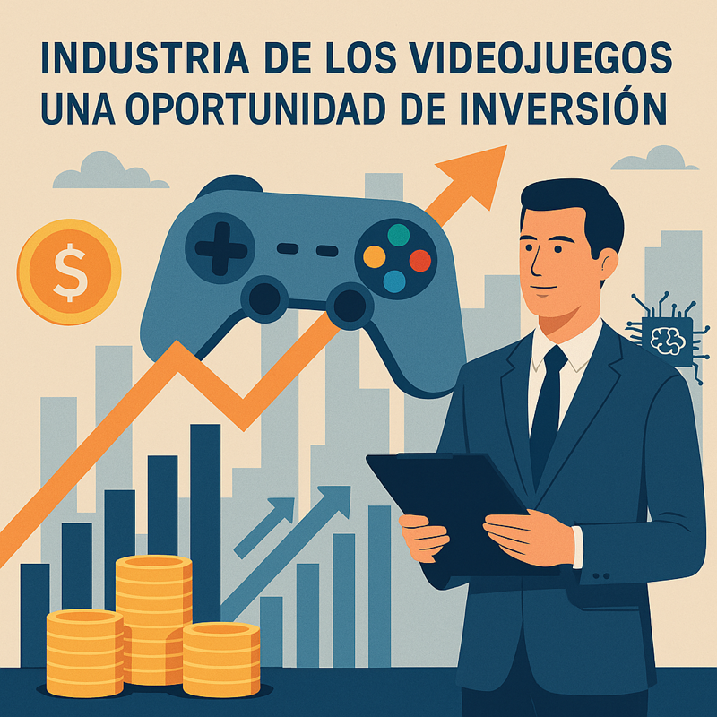 Ilustración sobre la industria de los videojuegos como oportunidad de inversión