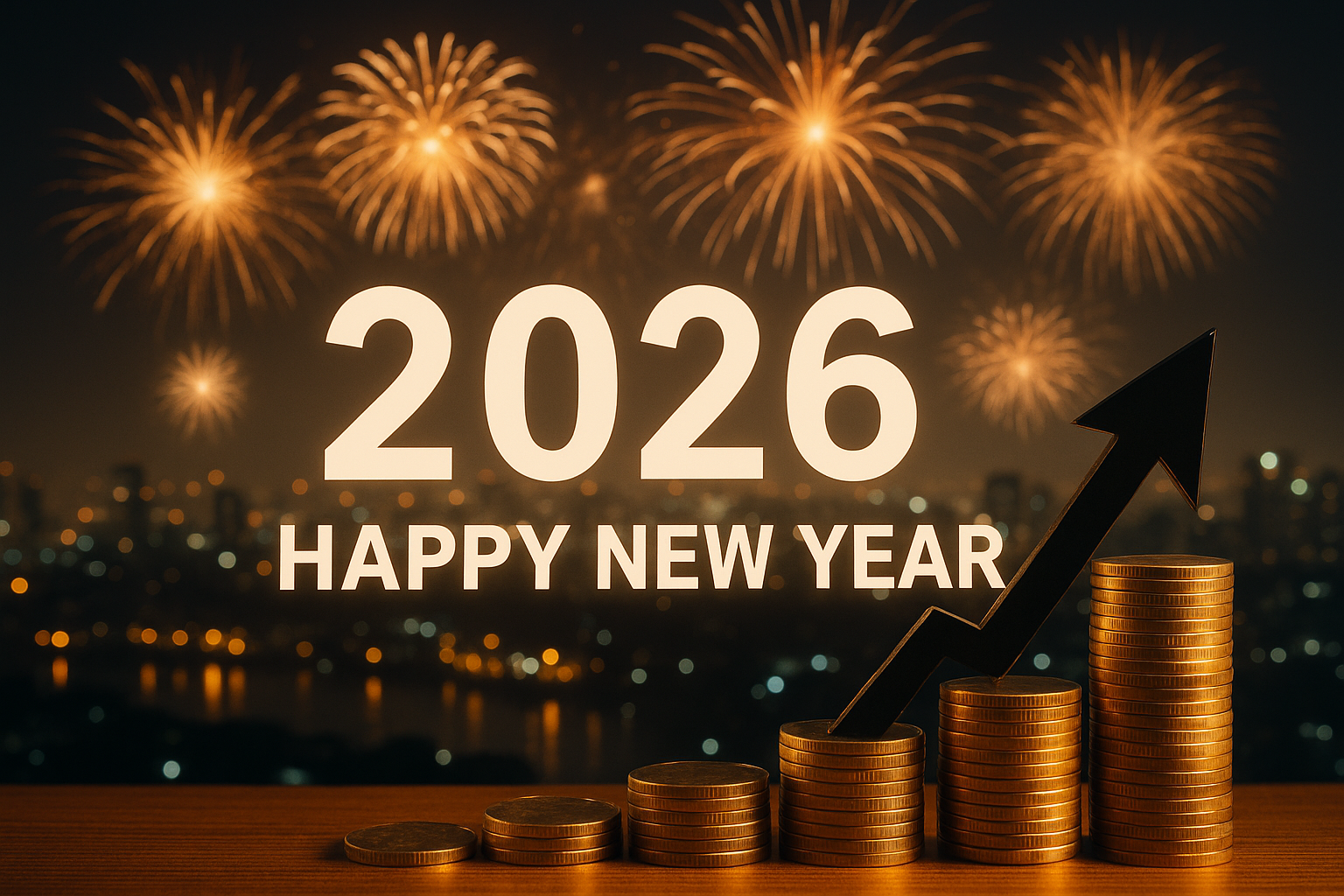 Ilustración inspiradora de año nuevo relacionada con inversiones