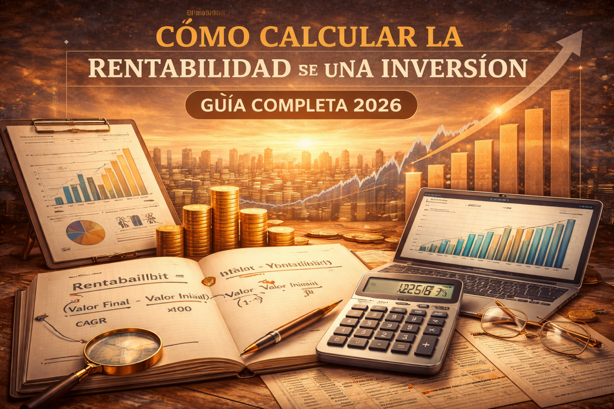 Aprende cómo calcular la rentabilidad de una inversión en 2026 paso a paso. Incluye CAGR, TIR, inflación y ejemplos prácticos claros.