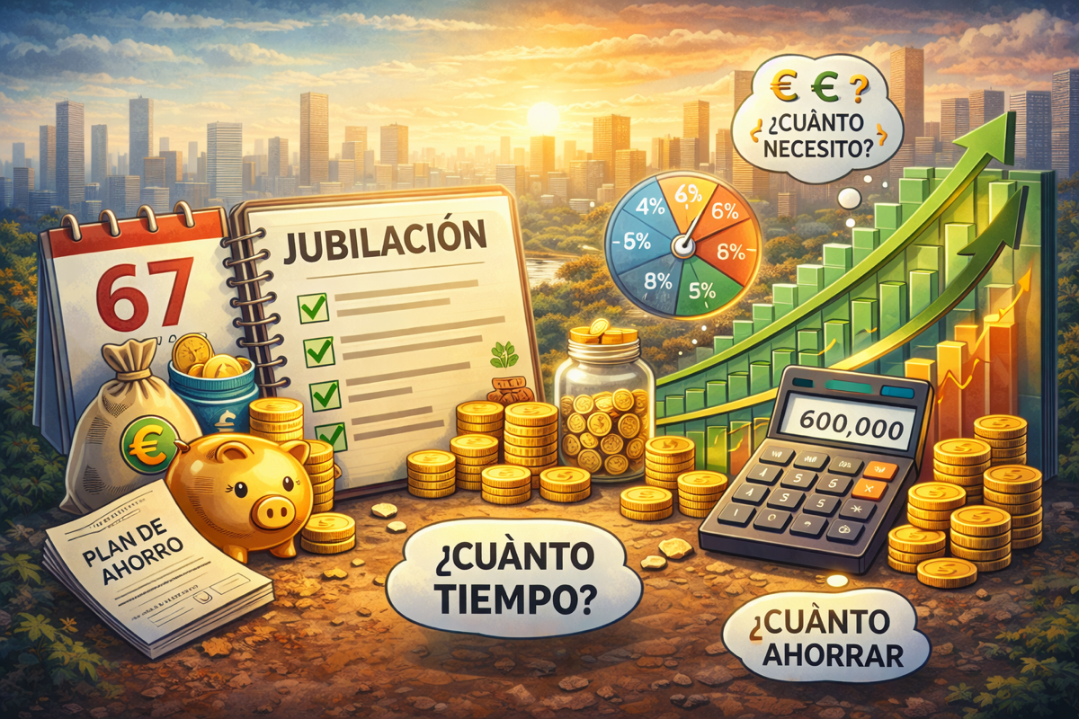 Descubre cuánto dinero necesitas para jubilarte y aprende a calcular el capital necesario con ejemplos y simulaciones reales.